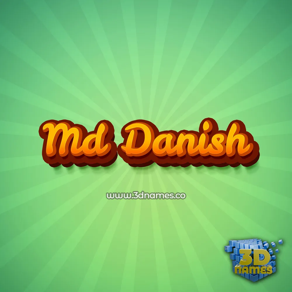md danish in Green Rays style - 3D name wallpaper