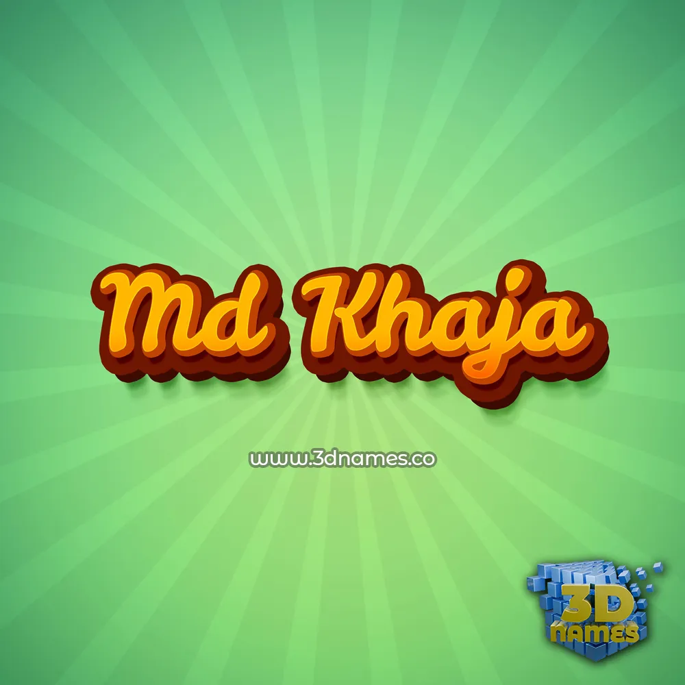 md khaja in Green Rays style - 3D name wallpaper