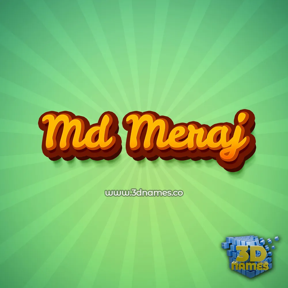 md meraj in Green Rays style - 3D name wallpaper