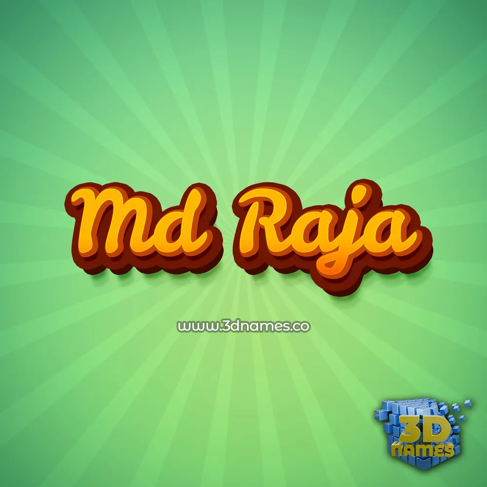 md raja in Green Rays style - 3D name wallpaper