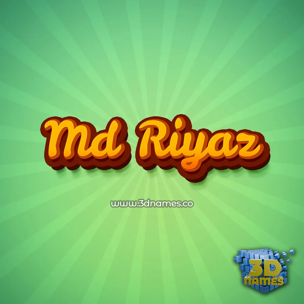 md riyaz in Green Rays style - 3D name wallpaper