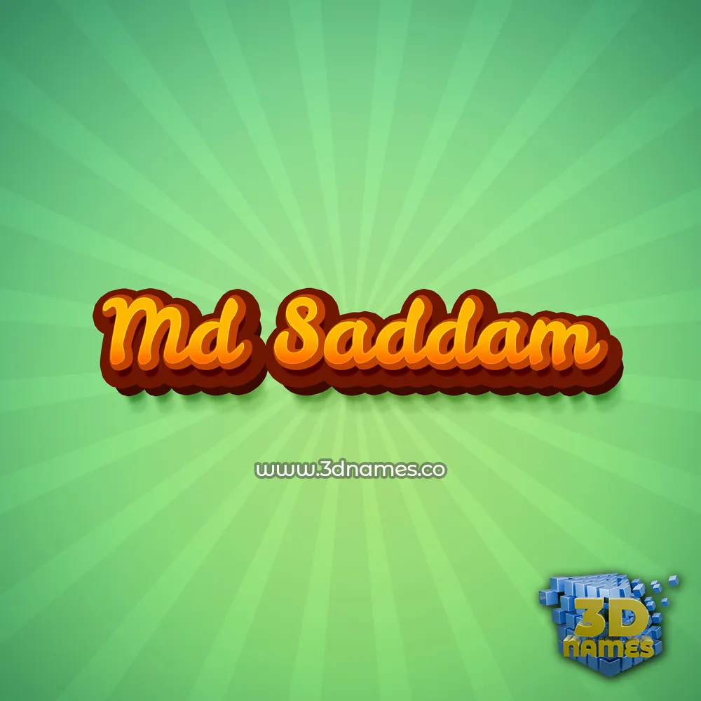 md saddam in Green Rays style - 3D name wallpaper