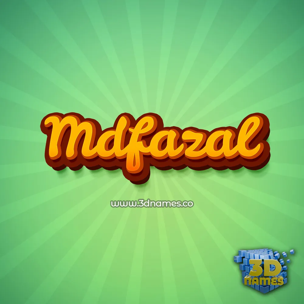 mdfazal in Green Rays style - 3D name wallpaper