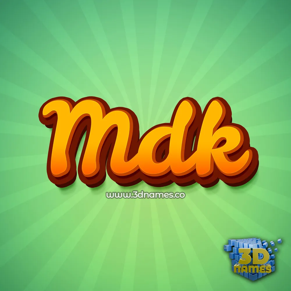 mdk in Green Rays style - 3D name wallpaper