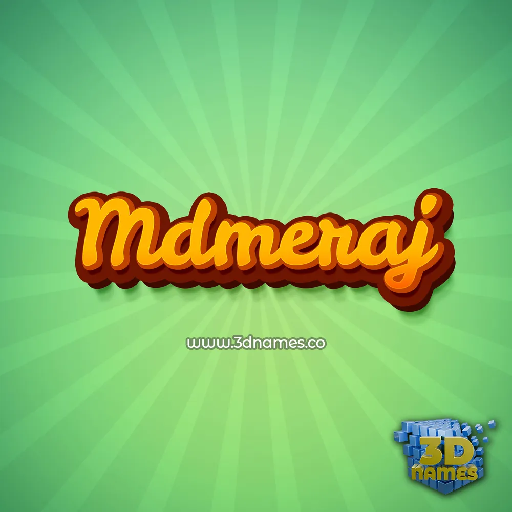 mdmeraj in Green Rays style - 3D name wallpaper