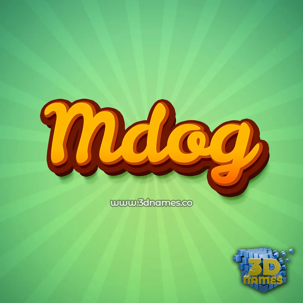 mdog in Green Rays style - 3D name wallpaper