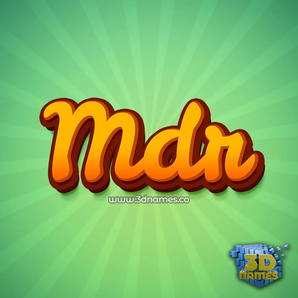 mdr in Green Rays style - 3D name wallpaper