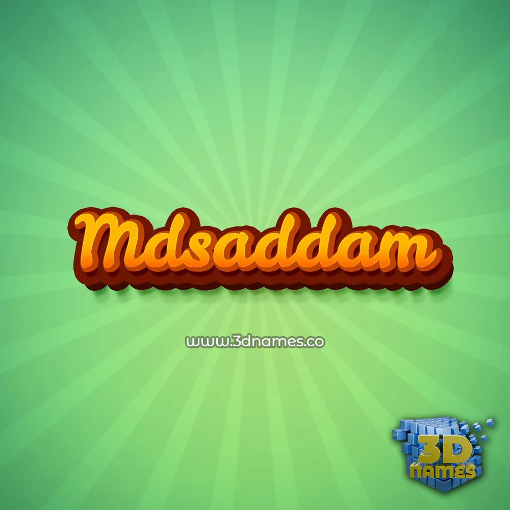mdsaddam in Green Rays style - 3D name wallpaper