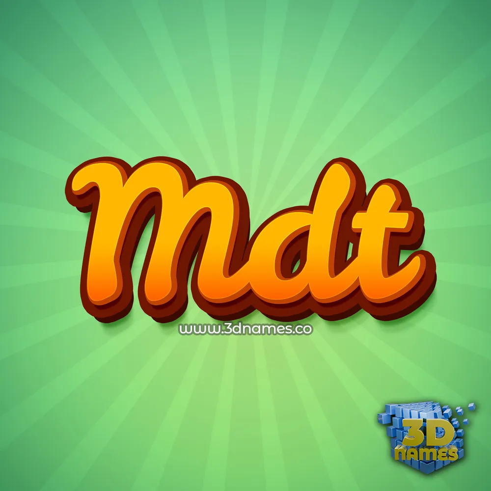 mdt in Green Rays style - 3D name wallpaper