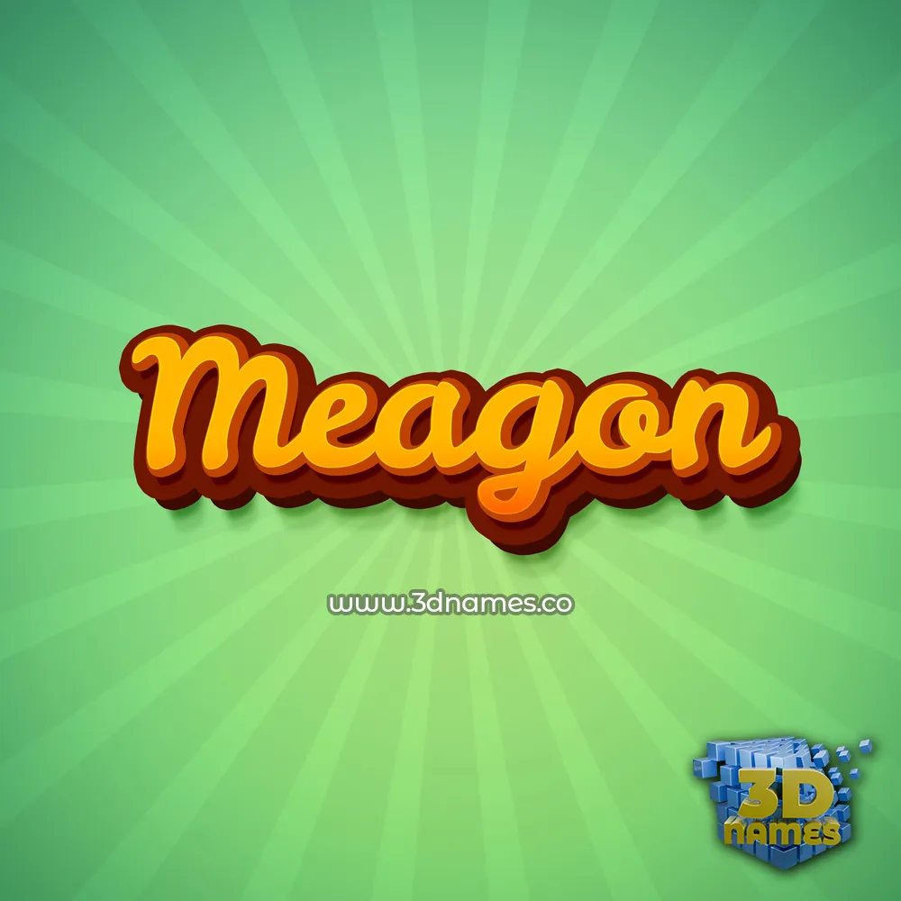 meagon in Green Rays style - 3D name wallpaper