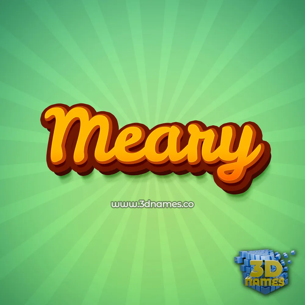 meary in Green Rays style - 3D name wallpaper