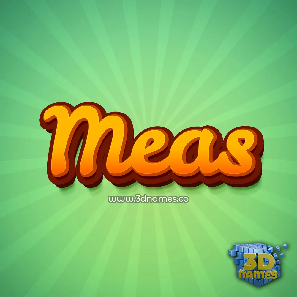 meas in Green Rays style - 3D name wallpaper