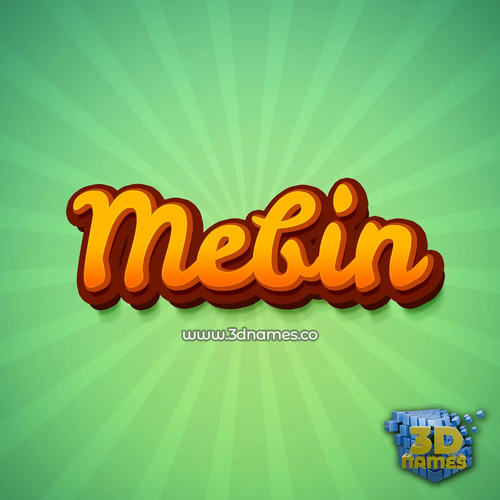 mebin in Green Rays style - 3D name wallpaper