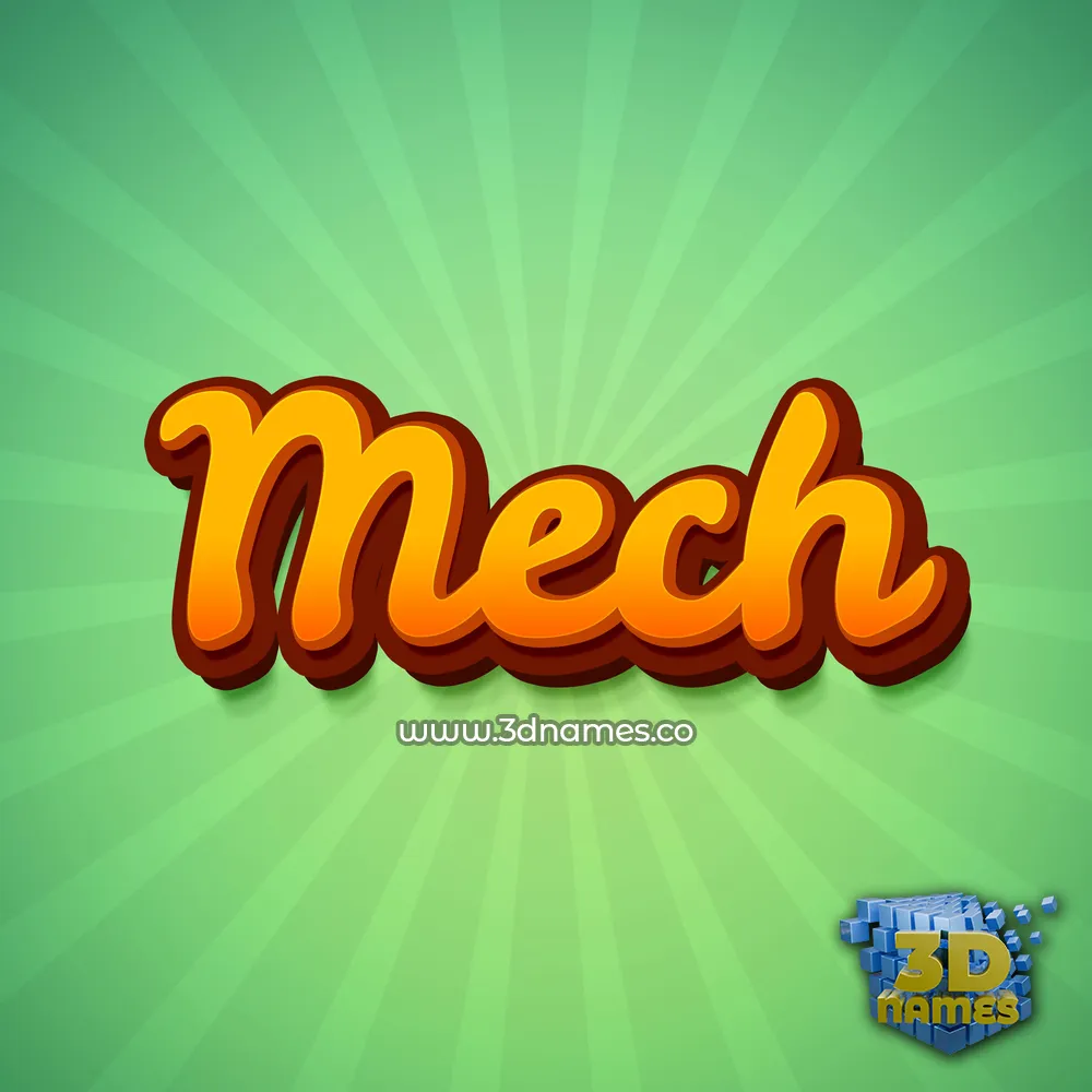 mech in Green Rays style - 3D name wallpaper