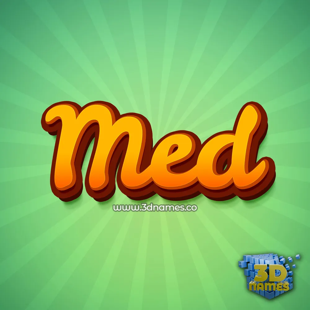 med in Green Rays style - 3D name wallpaper