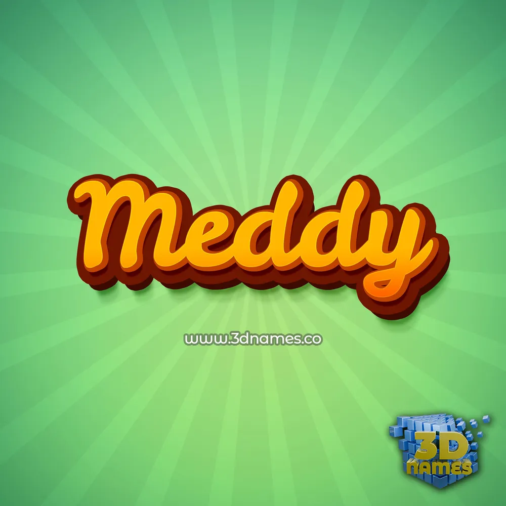 meddy in Green Rays style - 3D name wallpaper
