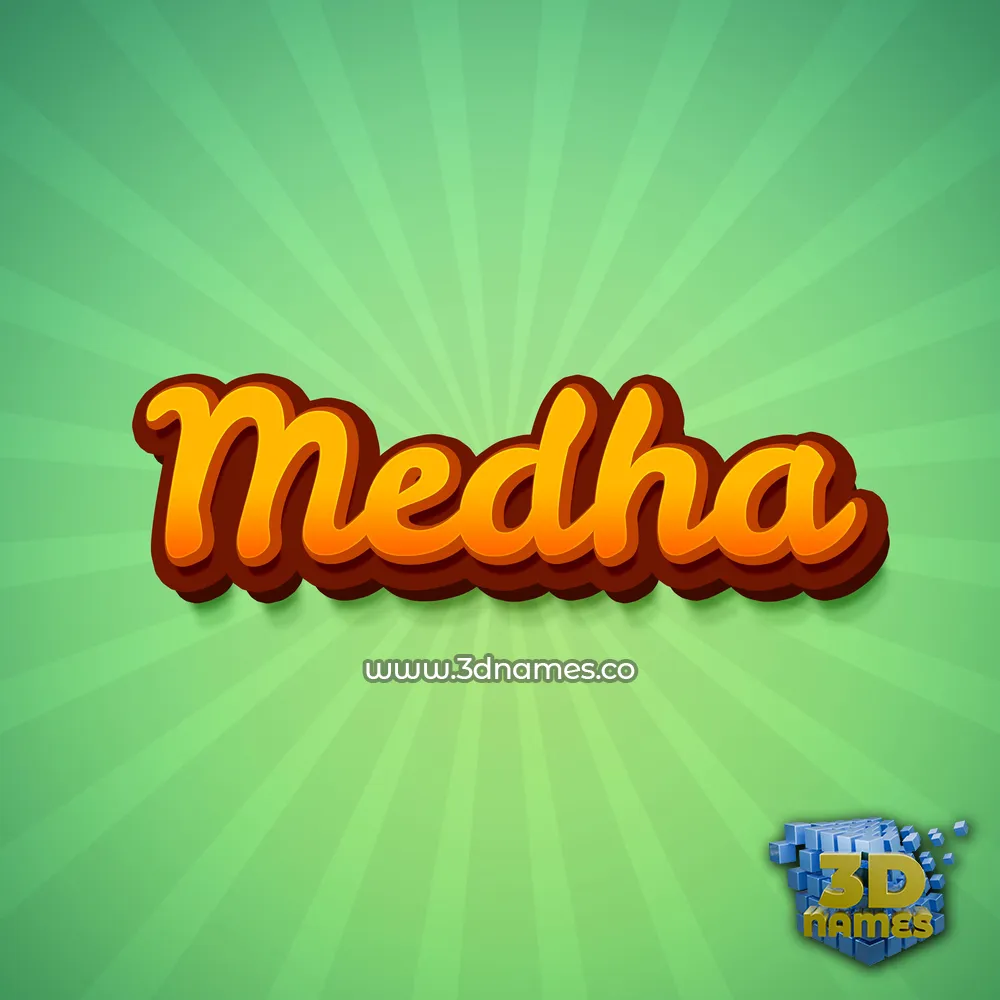 medha in Green Rays style - 3D name wallpaper