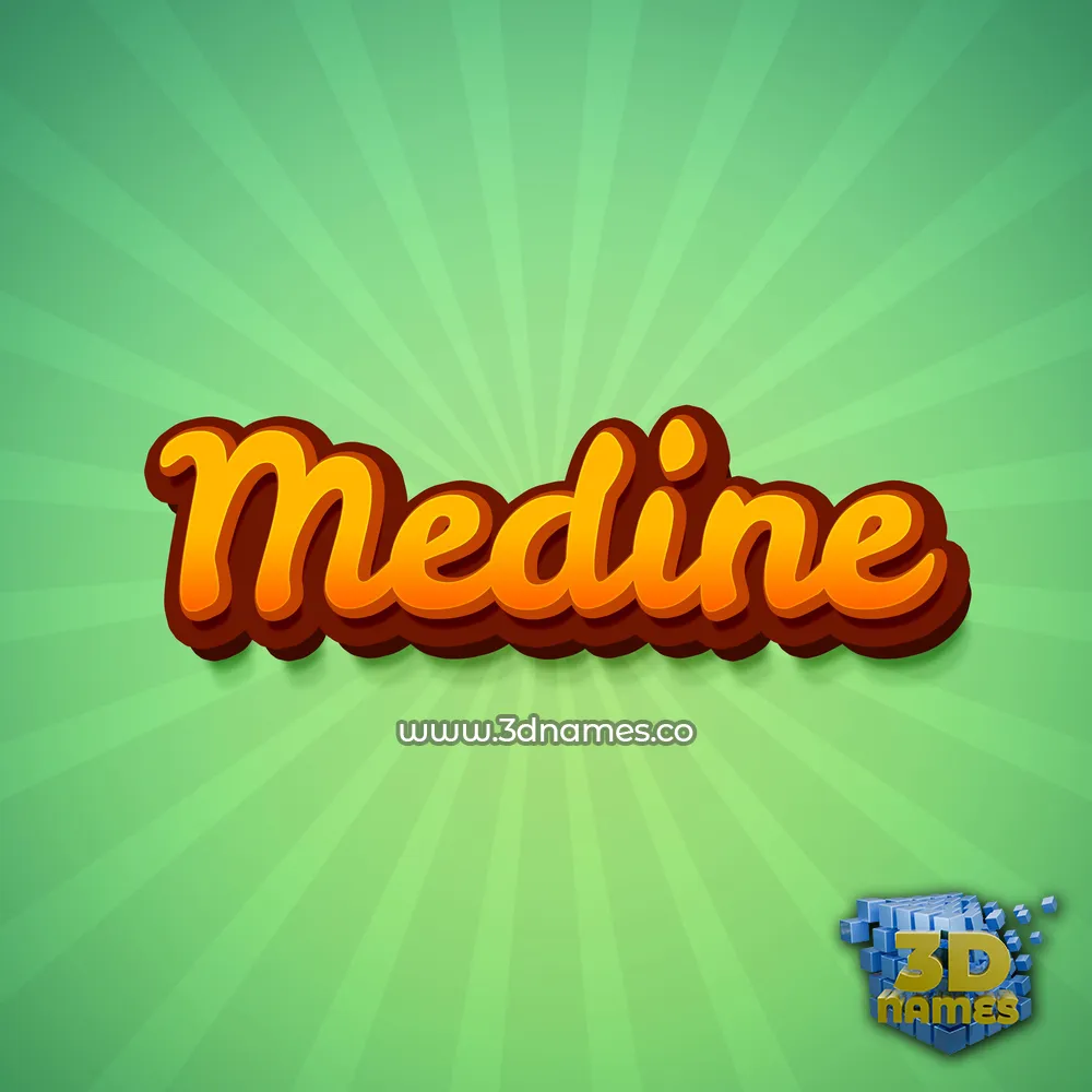 medine in Green Rays style - 3D name wallpaper