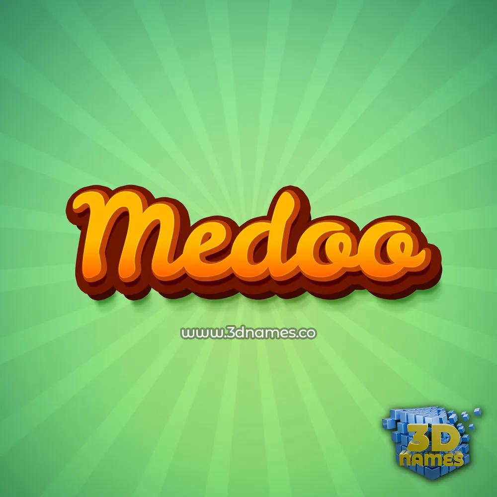 medoo in Green Rays style - 3D name wallpaper
