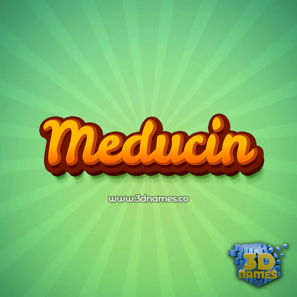 meducin in Green Rays style - 3D name wallpaper