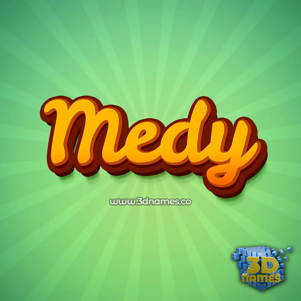 medy in Green Rays style - 3D name wallpaper