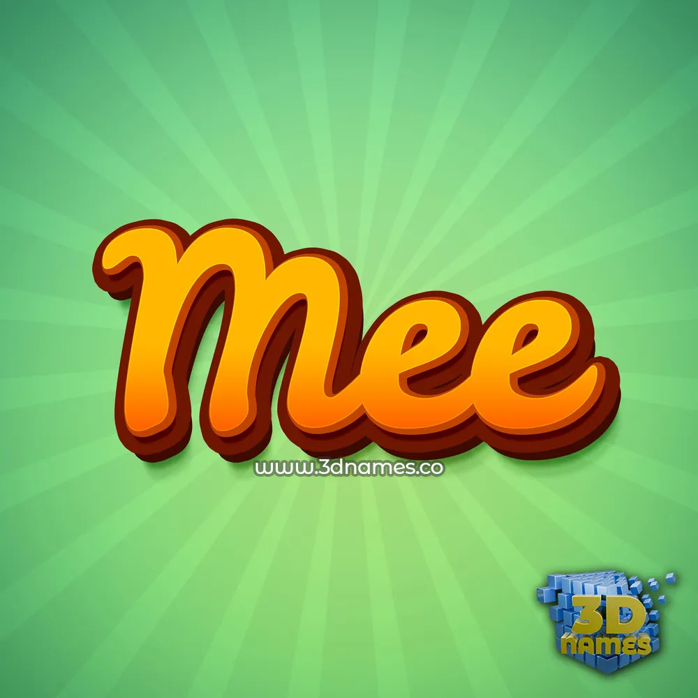 mee in Green Rays style - 3D name wallpaper