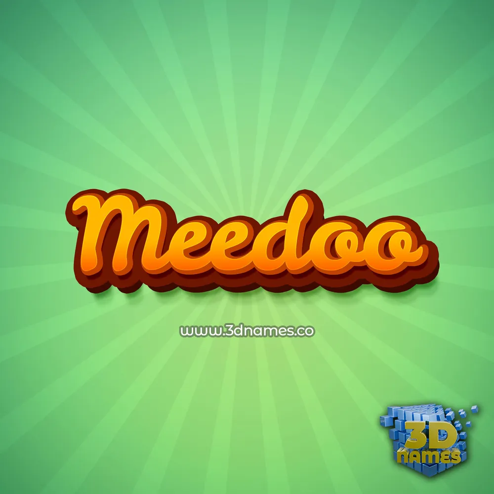 meedoo in Green Rays style - 3D name wallpaper