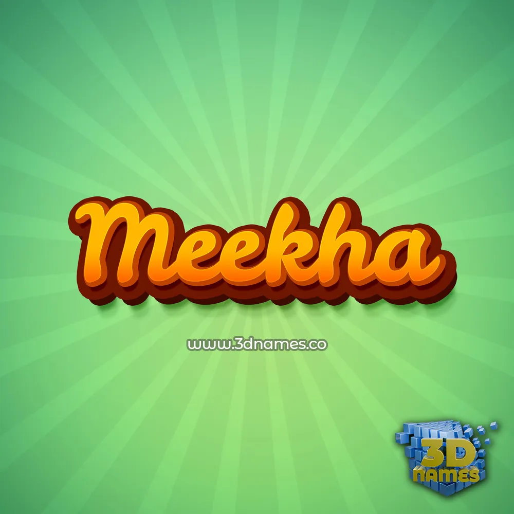 meekha in Green Rays style - 3D name wallpaper