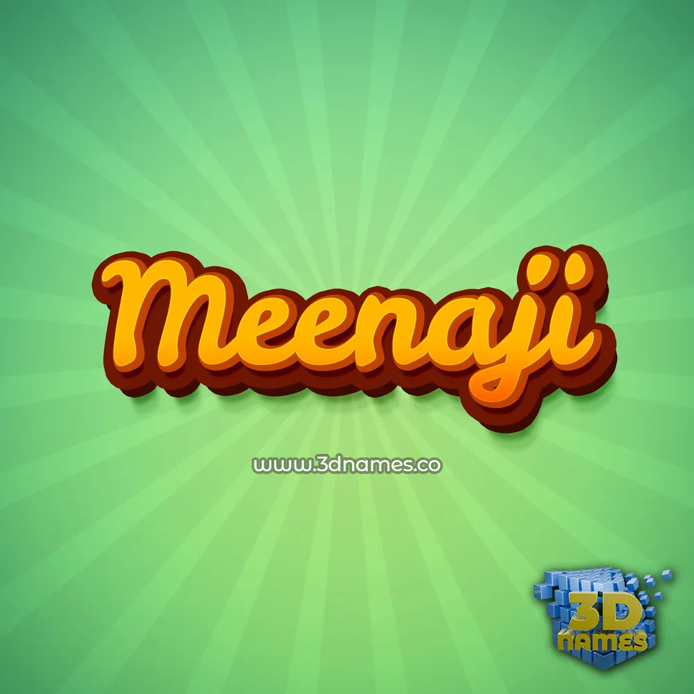 meenaji in Green Rays style - 3D name wallpaper