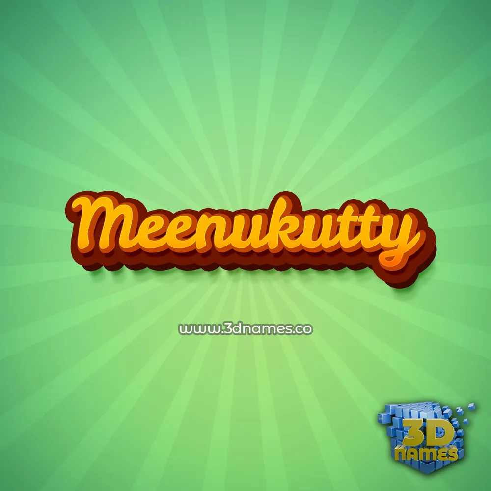 meenukutty in Green Rays style - 3D name wallpaper