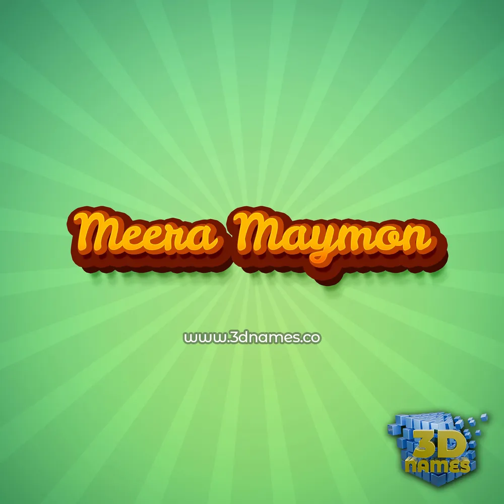 meera maymon in Green Rays style - 3D name wallpaper