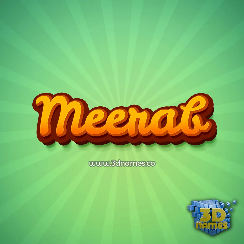 meerab in Green Rays style - 3D name wallpaper