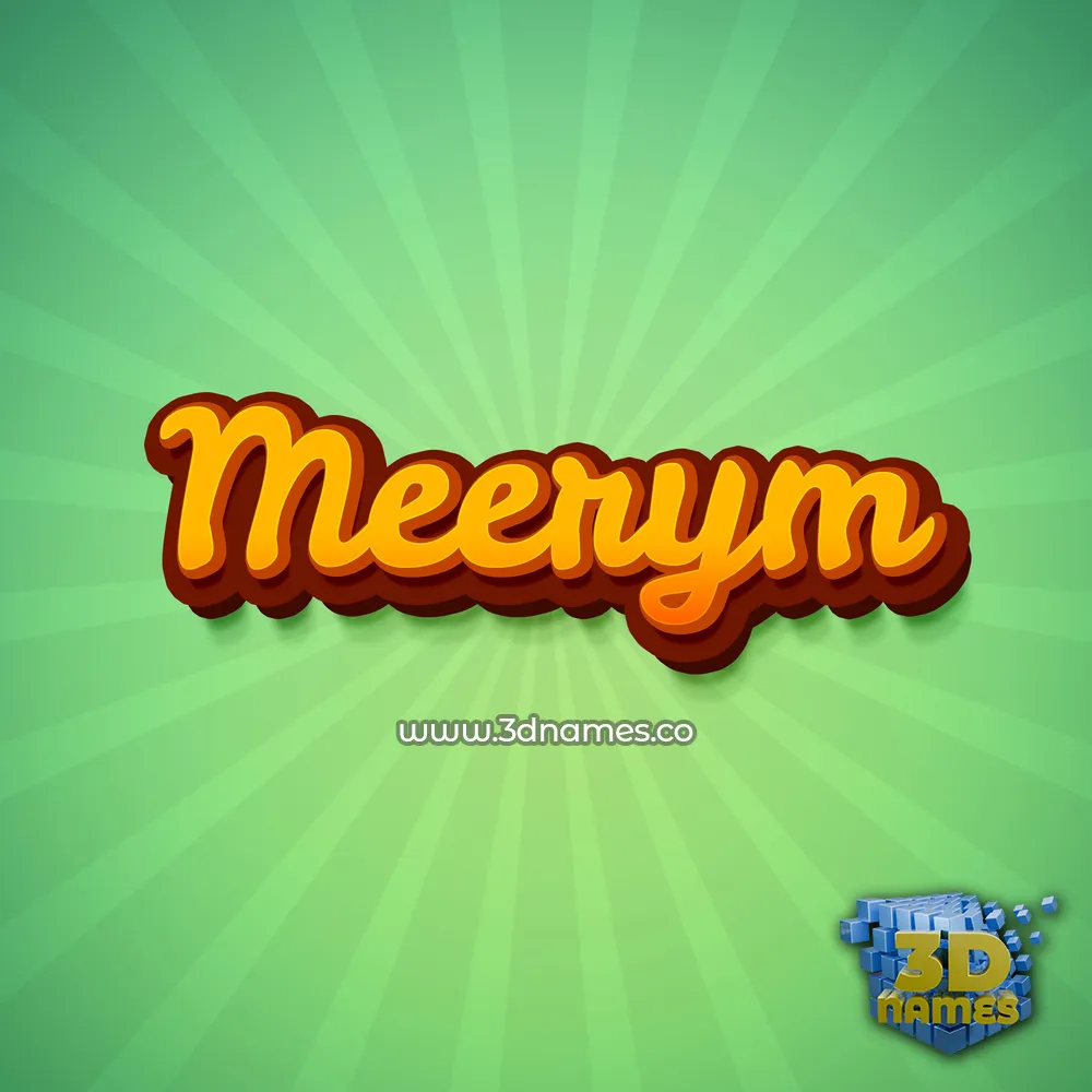 meerym in Green Rays style - 3D name wallpaper