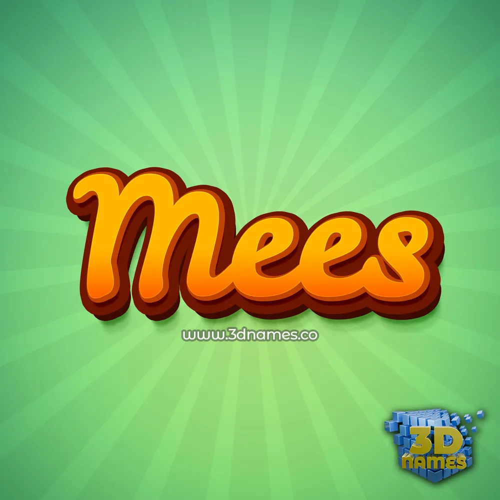 mees in Green Rays style - 3D name wallpaper