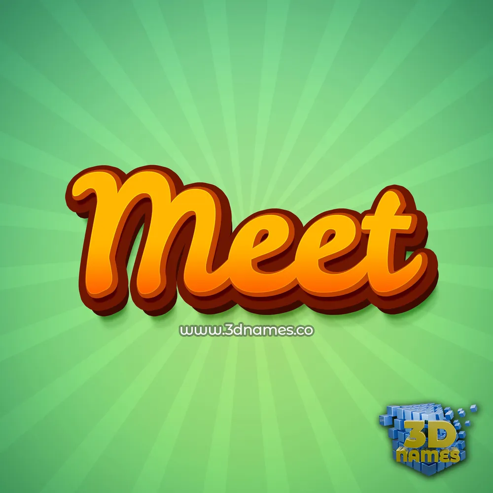 meet in Green Rays style - 3D name wallpaper