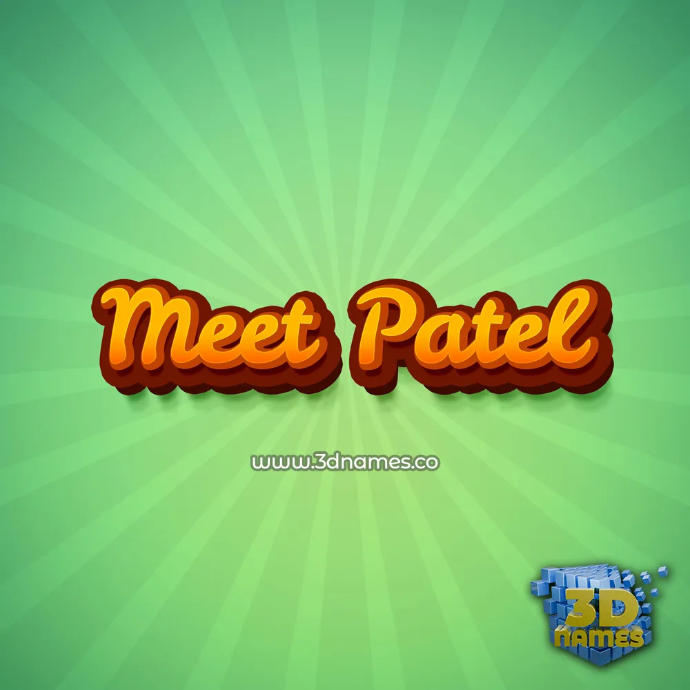 meet patel in Green Rays style - 3D name wallpaper