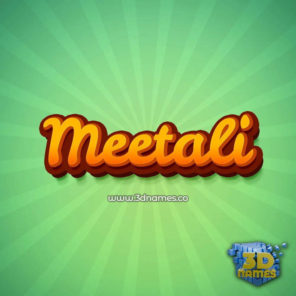 meetali in Green Rays style - 3D name wallpaper