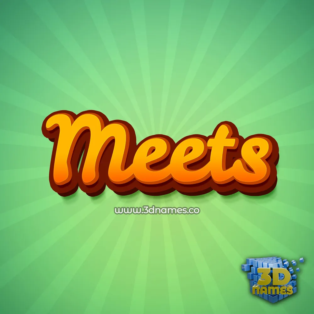 meets in Green Rays style - 3D name wallpaper