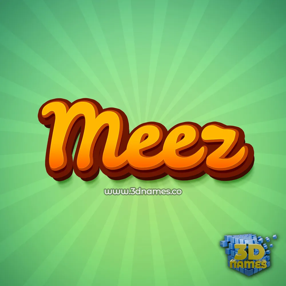 meez in Green Rays style - 3D name wallpaper