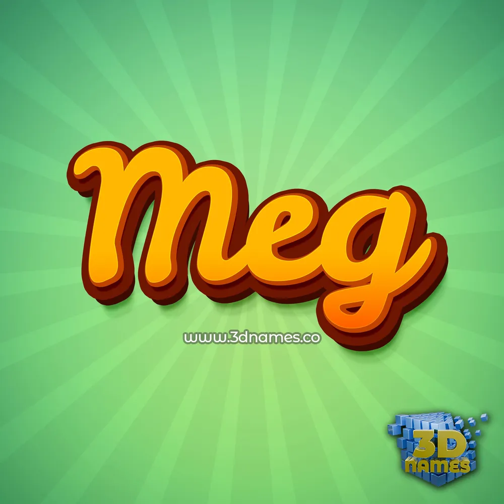 meg in Green Rays style - 3D name wallpaper