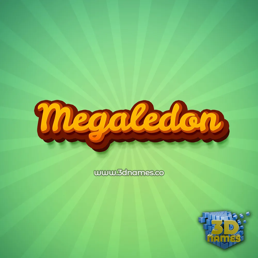 megaledon in Green Rays style - 3D name wallpaper