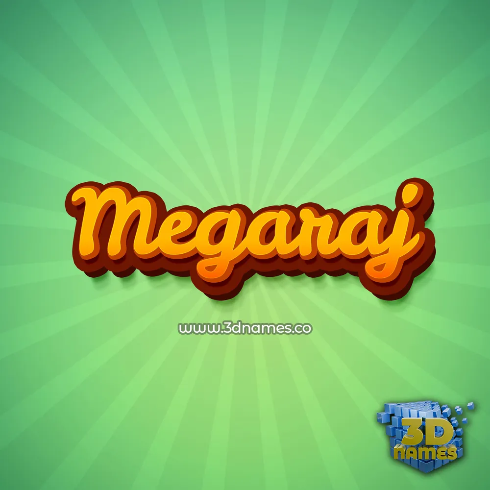 megaraj in Green Rays style - 3D name wallpaper
