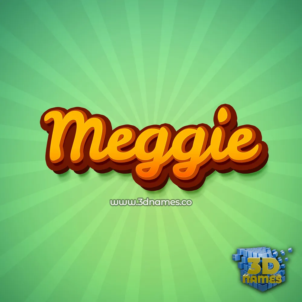 meggie in Green Rays style - 3D name wallpaper