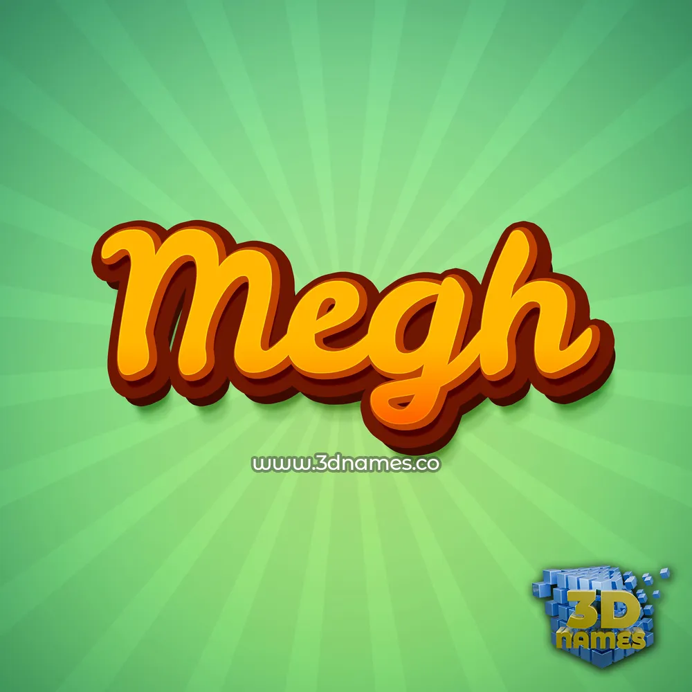 megh in Green Rays style - 3D name wallpaper