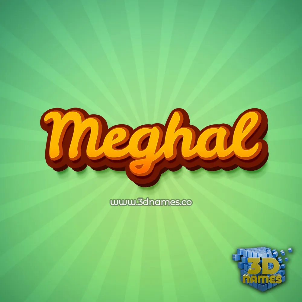 meghal in Green Rays style - 3D name wallpaper