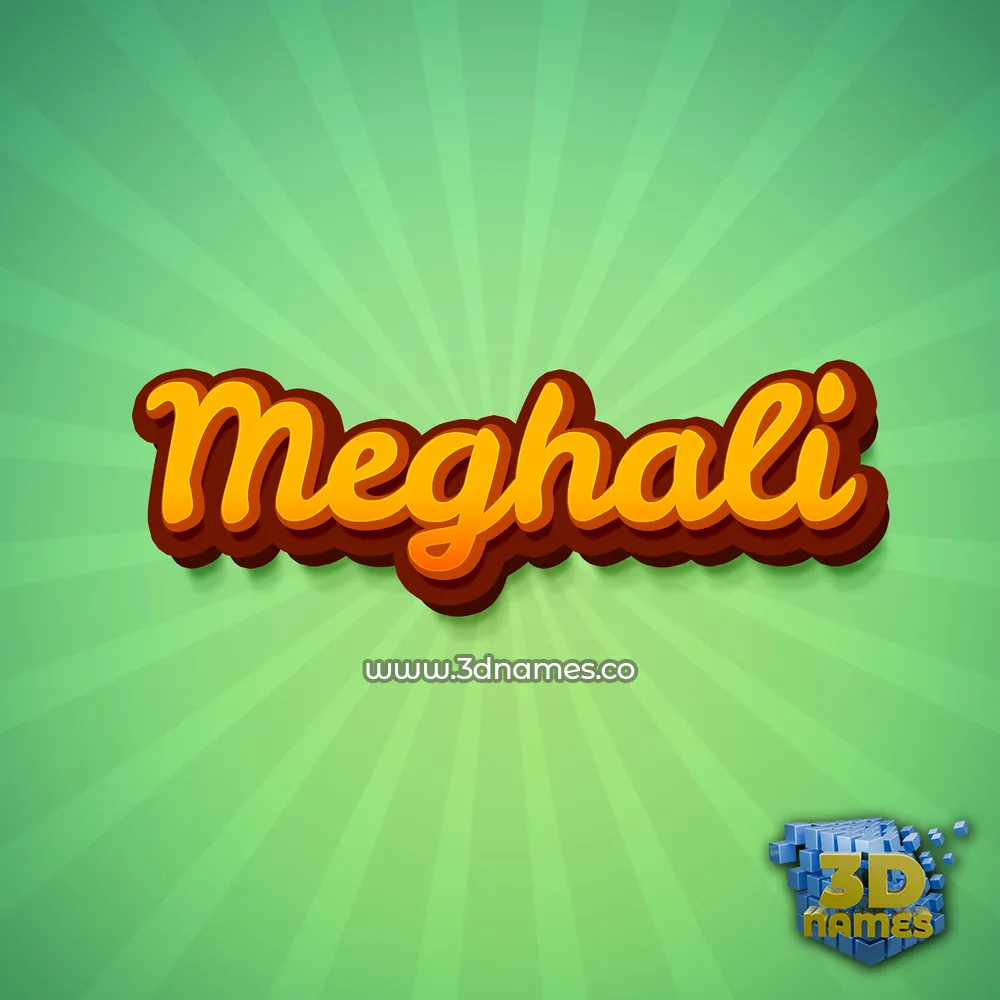 meghali in Green Rays style - 3D name wallpaper