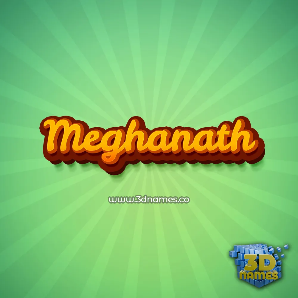 meghanath in Green Rays style - 3D name wallpaper
