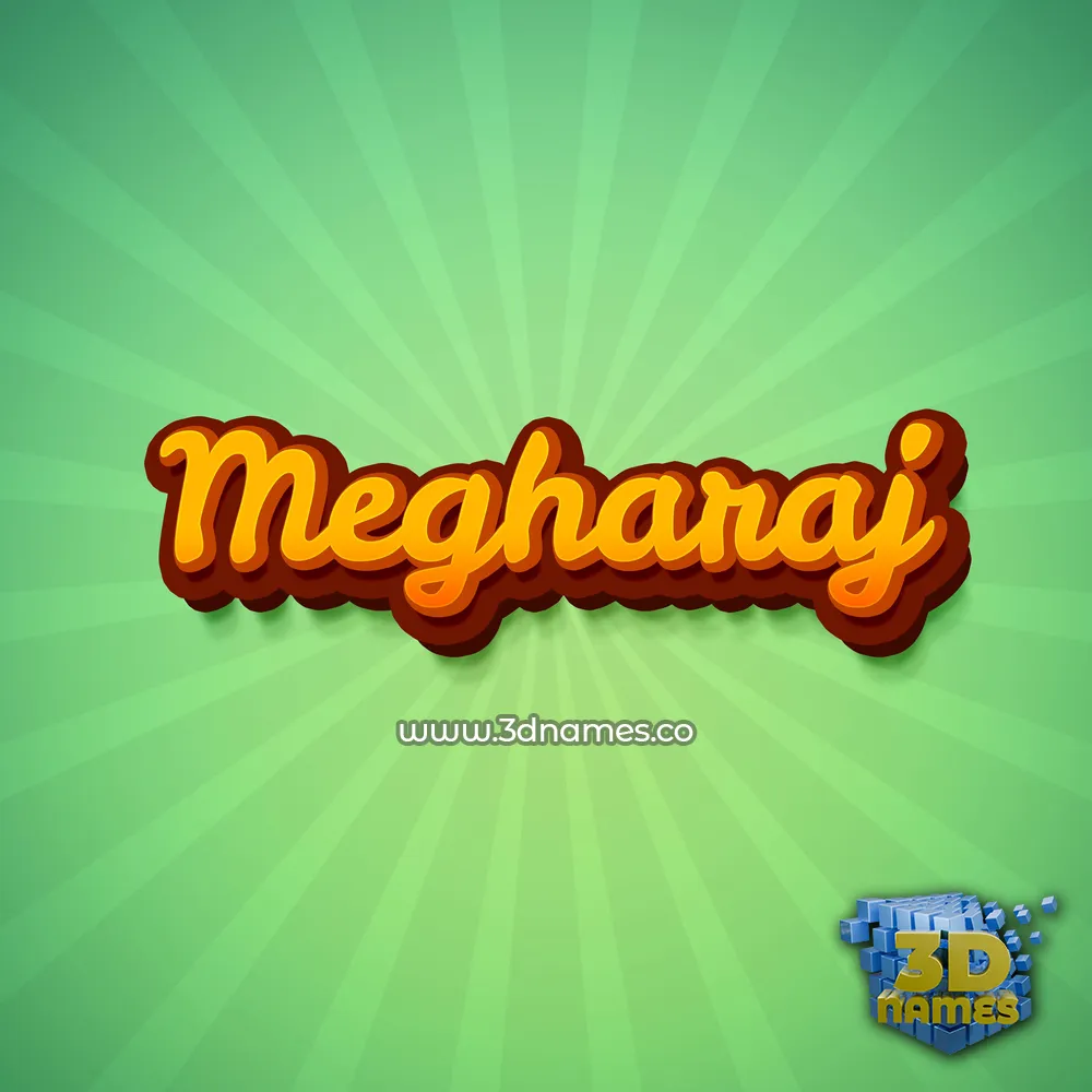 megharaj in Green Rays style - 3D name wallpaper