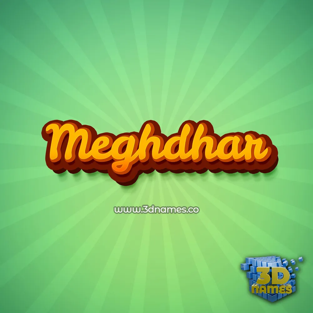 meghdhar in Green Rays style - 3D name wallpaper
