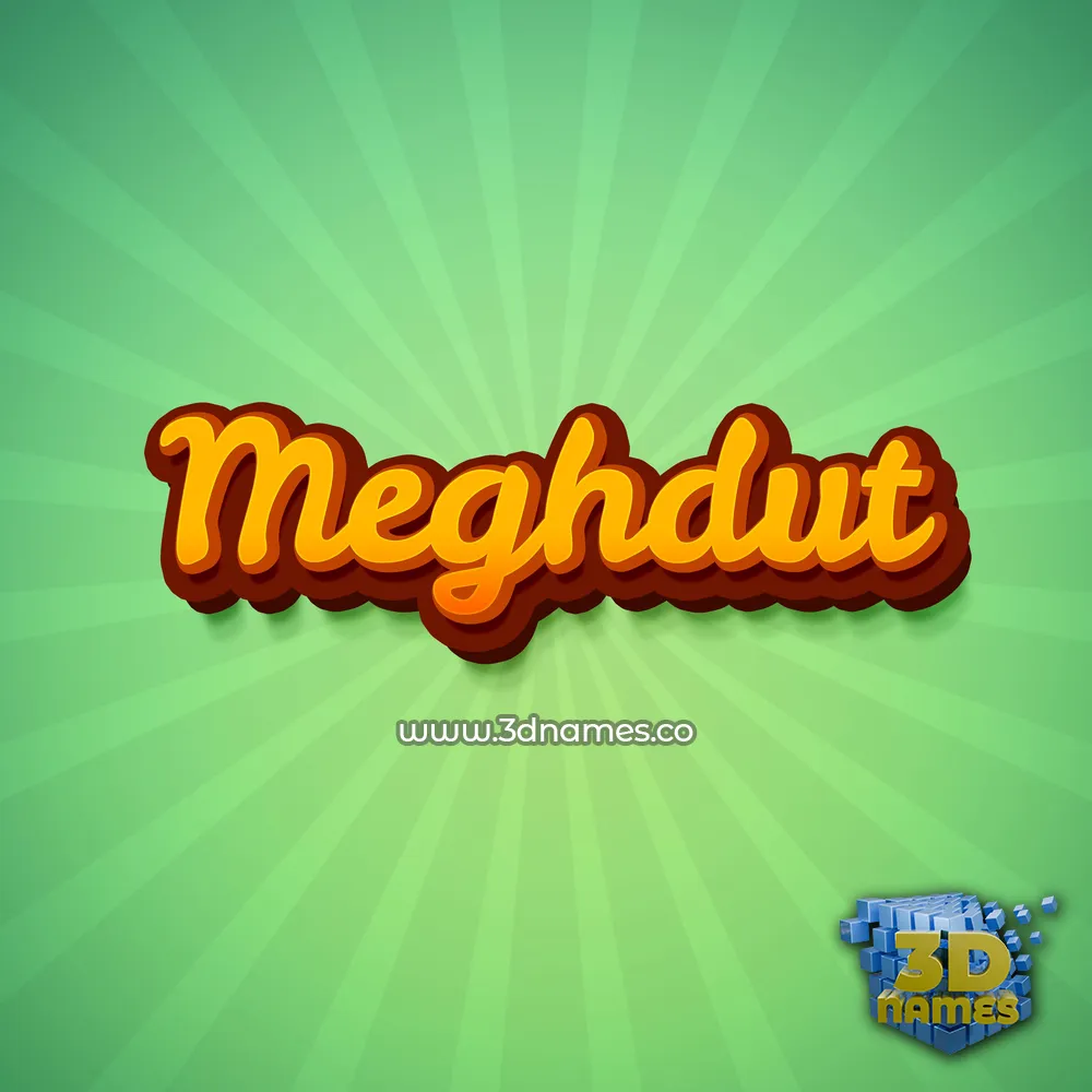 meghdut in Green Rays style - 3D name wallpaper